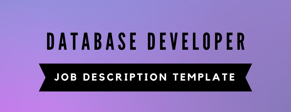 Database Developer Job Description