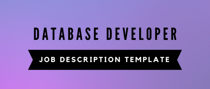 Database Developer Job Description Template